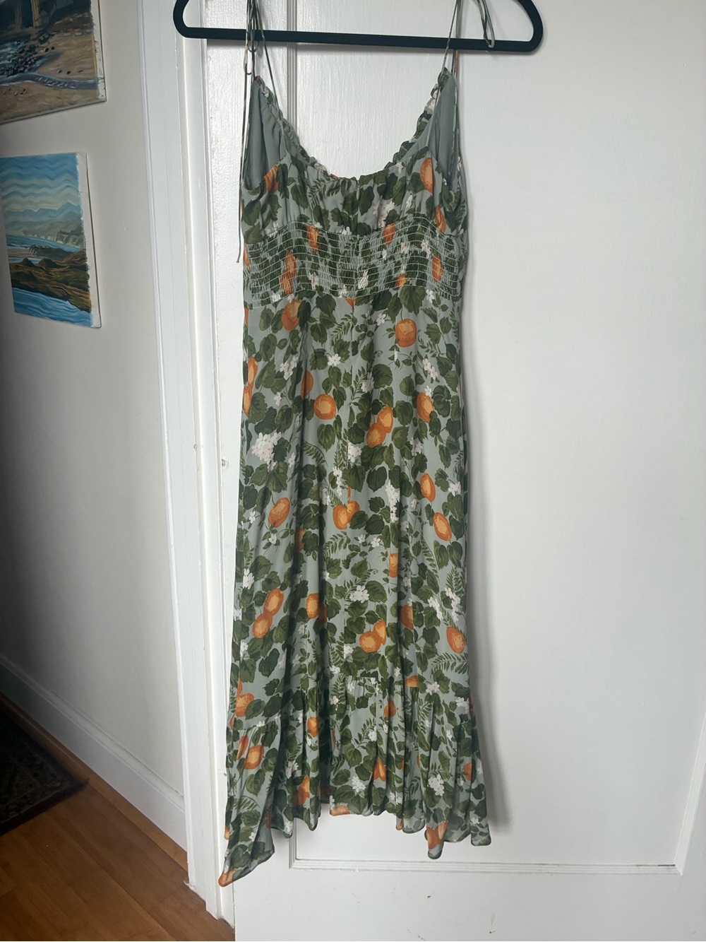 Reformation EMBRY DRESS IN ORANGE GROVE - Picture 4 of 7